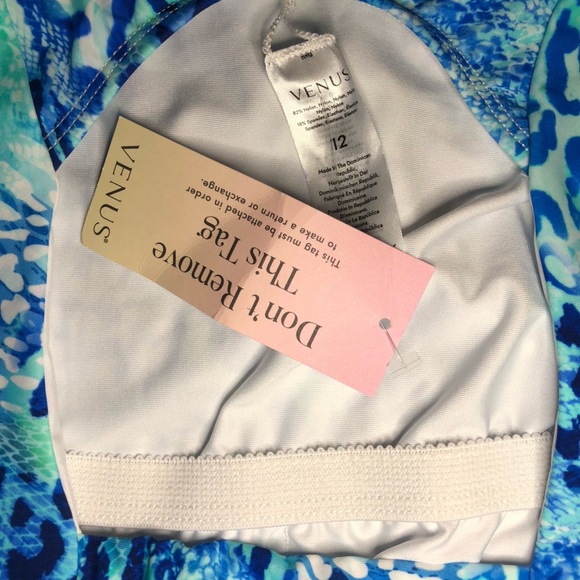 Blue and Green Animal Print Swimsuit - Picture 11 of 15